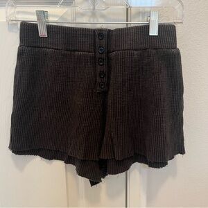 Women's Black Ribbed Shorts